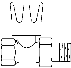 Ручной вентиль для радиатора Oventrop Ду 15 1/2" прямой 1190604 (маховик белого цвета)