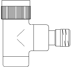 Серия "E" термостатический вентиль Ду15, 1/2", PN10, угловой, позолоч. Артикул №: 1163032